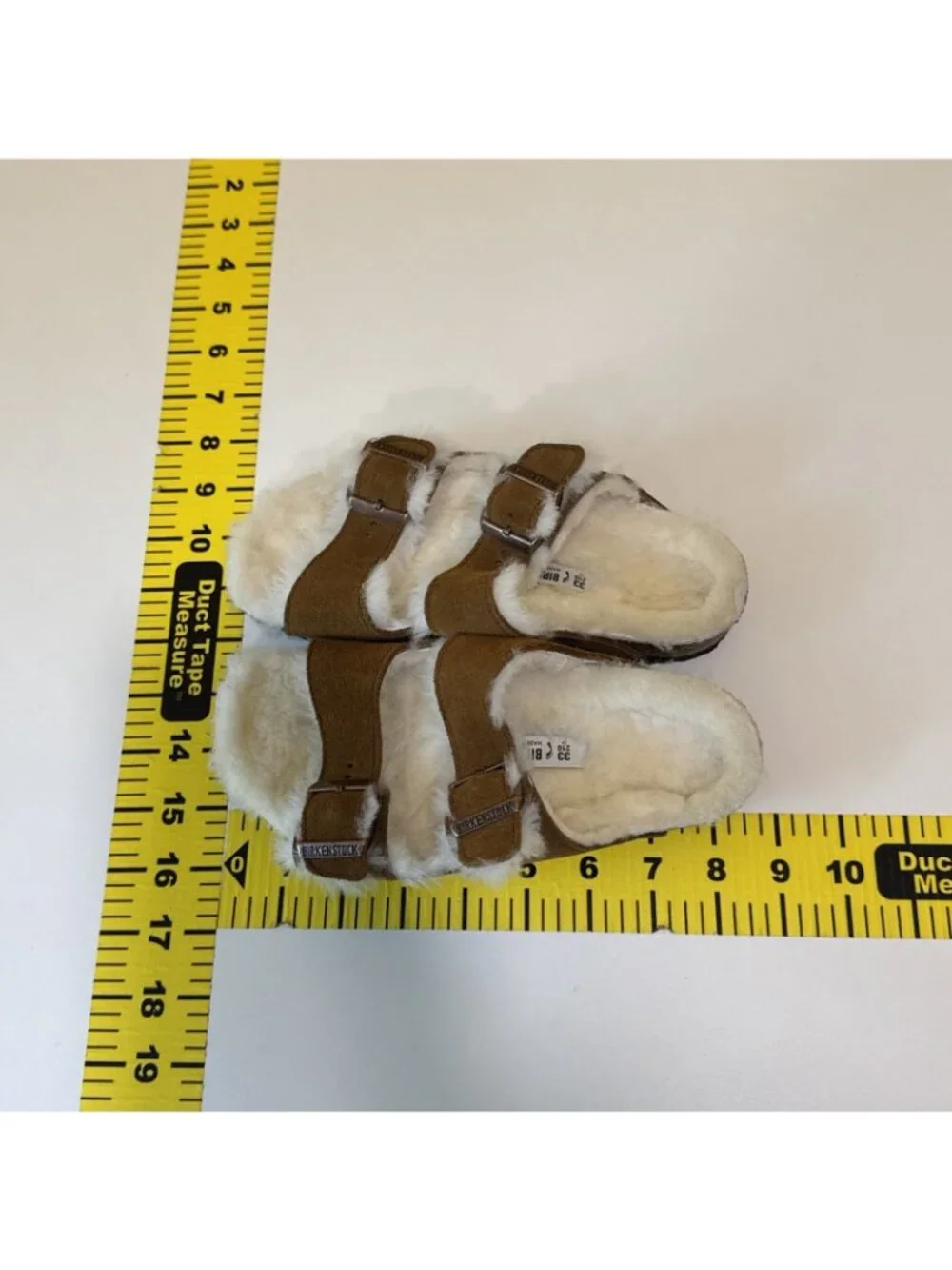 Birkenstock Sandals Arizona Mink Youth Reg 33 US 2-2.5 Shearling Fur Excellent
